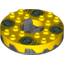 Набор LEGO Turntable 6 x 6 Round Pearl Dark Gray Base Serrated with Yellow Top with Hollow Studs and White and Dark Green Print (Ninjago Spinner), Желтый