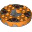 Набор LEGO Turntable 6 x 6 Round Flat Silver Base Serrated with Orange Top with Hollow Studs and Dark Red Faces on Dark Tan and Dark Gray Print (Ninjago Spinner), Оранжевый