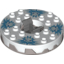 Набор LEGO Turntable 6 x 6 Round Flat Silver Base Serrated with White Top with Hollow Studs and White Faces on Blue Print (Ninjago Spinner), Белый