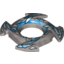 Набор LEGO Ring 4 x 4 with 2 x 2 Hole and 4 Arrow Ends with Blue Scales Print (Ninjago Spinner Crown), Flat Silver