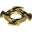 Набор LEGO Ring 4 x 4 with 2 x 2 Hole and 4 Arrow Ends with Black and Red Snake Heads Print (Ninjago Spinner Crown), Pearl Gold