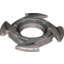Набор LEGO Ring 4 x 4 with 2 x 2 Hole and 4 Arrow Ends with Black Spikes Print (Ninjago Spinner Crown), Flat Silver
