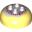 Набор LEGO Duplo Brick Round 4 x 4 Dome Top with 2 x 2 Studs and Marbled White with Red and Pink Hearts and Stars Pattern, Bright Light Yellow