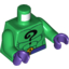 Набор LEGO Torso Batman Black Question Mark on Chest and Yellow Question Mark on Dark Purple Belt Print / Green Arms / Dark Purple Hands, Зеленый