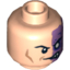 Набор LEGO Minifig Head Male Half Normal, Half Purple with Scar and No Pupil Print (Two-Face) [Blocked Open Stud], Light Flesh