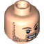 Набор LEGO Minifig Head Beard Stubble, Goatee, Scar on Left Cheek and Eyebrow Print [Blocked Open Stud], Light Flesh