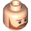Набор LEGO Minifig Head Dual Sided Beard with Brown Trim Beard Closed Mouth / Bared Teeth Print [Hollow Stud], Light Flesh