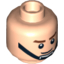 Набор LEGO Minifig Head Brown Eyebrows, Smile, Black Chin Strap Print [Hollow Stud], Light Flesh