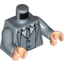 Набор LEGO Torso Batman Suit with Vest, Gray Tie Print / Sand Blue Arms / Light Flesh Hands, Sand Blue