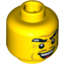 Набор LEGO Minifig Head Male Thick Eyebrows, Thin Black Moustache, Cheek Dimples, and Sinister Open Smile Print [Blocked Open Stud], Желтый
