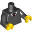 Набор LEGO Torso Sweater over White Shirt and Reddish Brown Tie Print / Black Arms / Yellow Hands, Черный