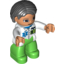 Набор LEGO Duplo Figure Woman with Bobbed Hair - Nurse/Medic/Vet - Bright Green Legs, Белый