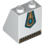 Набор LEGO Slope 65В° 2 x 2 x 2 with Bottom Tube with Gold Panel with Blue Jewel and Gold Fringe Print [col05-14], Белый