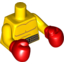 Набор LEGO Torso Bare Chest with Body Lines and Boxing Belt Print / Yellow Arms / Red Boxing Gloves, Желтый