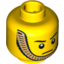 Набор LEGO Minifig Head Male Stern Eyebrows, White Pupils and Gold Chin Strap Print [Blocked Open Stud], Желтый