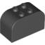 Набор LEGO Brick 2 x 4 x 2 Double Curved Top, Черный