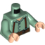 Набор LEGO Torso Button Shirt with Braces Print / Sand Green Arms / Light Flesh Hands, Sand Green