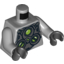 Набор LEGO Torso Armor with Lime Circles Print (Doc Ock) / Light Bluish Gray Arms / Black Hands, Светлый сине-серый