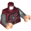 Набор LEGO Torso LotR Eomer Armour and Gold Belt Buckle Print / Dark Bluish Gray Arms / Light Flesh Hands, Темно-красный