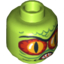 Набор LEGO Minifig Head Alien with Swamp Creature with Red and Yellow Eyes, Pointed Teeth and Scales Print [Blocked Open Stud], Лайм