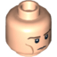 Набор LEGO Minifig Head Dual Sided Brown Eyebrows Neutral / Grimacing Print [Hollow Stud], Light Flesh