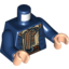 Набор LEGO Torso Coat with 3 Buttons and Dark Tan Scarf Print / Dark Blue Arms / Light Flesh Hands, Темно-синий