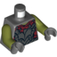Набор LEGO Torso LotR Crude Platemail Armor and Dark Red Shirt Tattered Print (Moria Orc) / Olive Green Arms / Dark Bluish Gray Hands, Темный сине-серый