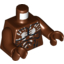 Набор LEGO Torso LotR Muscles Outline and White Handprint Print (Berserker) / Reddish Brown Arms / Reddish Brown Hands, Красно-коричневый