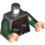 Набор LEGO Torso LotR Rohan Soldier Mail Armour with Belt Print  / Dark Green Arms / Light Flesh Hands, Темный сине-серый