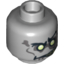 Набор LEGO Minifig Head Alien with White Eyes and Yellowed Teeth, Angry Print (Zombie Groom) [Hollow Stud], Светлый сине-серый