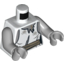 Набор LEGO Torso Female Torn Dress with Dark Tan Waist Band Print (Zombie Bride) / Light Bluish Gray Arms / Light Bluish Gray Hands, Белый
