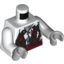 Набор LEGO Torso Torn Shirt and Vest with Red Waist Band Print (Zombie Groom) / Light Bluish Gray Arm Left / White Arm Right / Light Bluish Gray Hands, Белый