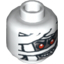 Набор LEGO Minifig Head with Red Eyes and Glow in Dark Mummy Wrapping Print [Blocked Open Stud], Белый