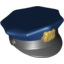 Набор LEGO Minifig Hat, Police with Dark Blue Top and Gold Badge Print, Черный