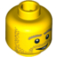 Набор LEGO Minifig Head Beard Stubble, Thick Dark Tan Eyebrows and Open Grin Print [Blocked Open Stud], Желтый