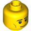 Набор LEGO Minifig Head Male Black Eyebrows, Eyelashes, Cheek Dimples, Smile Print [Blocked Open Stud], Желтый