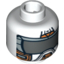 Набор LEGO Minifig Head Alien with Orange Mask with Dark Gray Visor Print [Blocked Open Stud], Белый