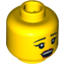 Набор LEGO Minifig Head Female with Black Eyebrows, Eyelashes, Red Lips, Open Mouth Print [Blocked Open Stud], Желтый