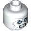 Набор LEGO Minifig Head Male Angry Black Eyebrows, Blue Eyes, Wrinkles Print (Mr. Freeze) [Hollow Stud], Белый
