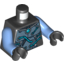 Набор LEGO Torso Armour with Round Centre Crystal and Tubes on Front and Back Print / Medium Blue Arms / Black Hands, Черный