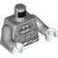Набор LEGO Torso Batman Logo in White Oval with Muscles and White Belt on Front and Back Print / Light Bluish Gray Arms / White Hands, Светлый сине-серый