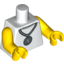 Набор LEGO Torso Black Wrap Dress with Belt and White Lightning Bolt Print / Yellow Arms / Yellow Hands, Белый