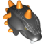 Набор LEGO Minifig Head Modified Snake with Orange Horns and Silver Scales Print (Bytar), Черный