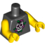 Набор LEGO Torso Skull and Dark Pink Roses Print / Yellow Arms / Yellow Hands, Черный