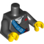 Набор LEGO Torso Equestrian Jacket with Blue Sash and 'TEAM GB' Print / Black Arms / Yellow Hands, Черный