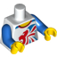 Набор LEGO Torso Gymnast Leotard with Large Red and Blue Team GB Logo Print / Blue Arms / Yellow Hands, Белый