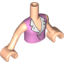 Набор LEGO Torso Friends Bright Pink Blouse Top with Open Collar and Button Print, Light Flesh Arms with Hands, Light Flesh