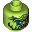 Набор LEGO Minifig Head Alien with Red Eyes, Open Mouth with Pointed Teeth Print [Blocked Open Stud], Лайм