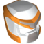 Набор LEGO Minifig Helmet Space with Open Visor Small and Orange and Silver Markings Print, Белый