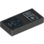 Набор LEGO Tile 1 x 2 with Silver Police Badge with '2101' and ID Print, Черный